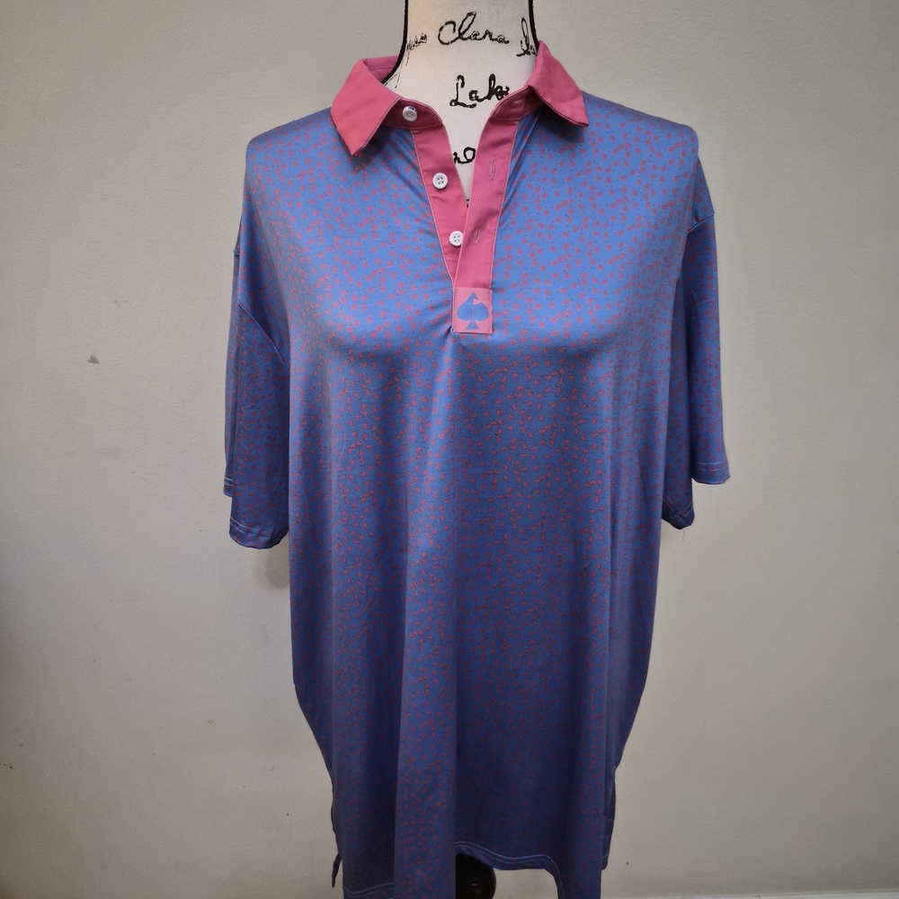 Blue and Pink Polo Golf Shirt